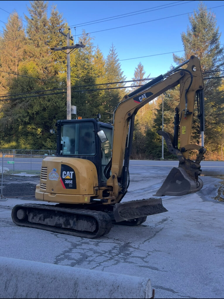 MIni Excavator used in Site Prep for Gas Station Build