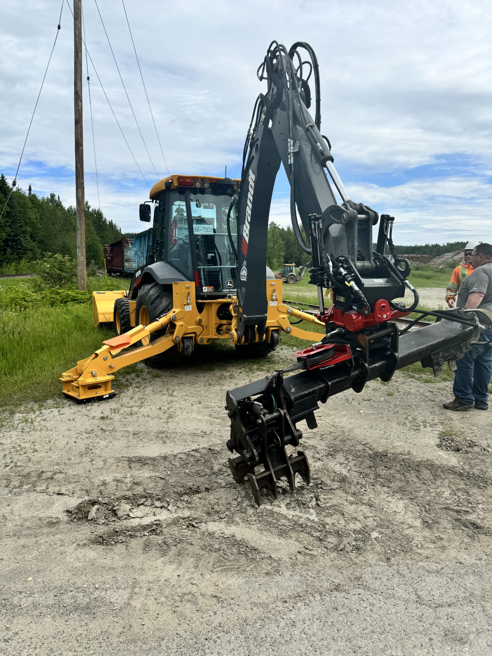 Hi-Rail Backhoe as part of our construction services and railway maintenance division